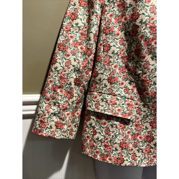 Talbots Cute Spring Floral Blazer Jacket Size 12P Red Pink Green Career - Picture 3 of 12